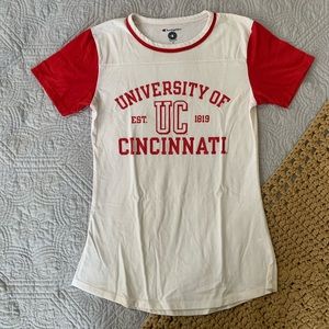 University of Cincinnati UC Bearcats College shirt red white size Small